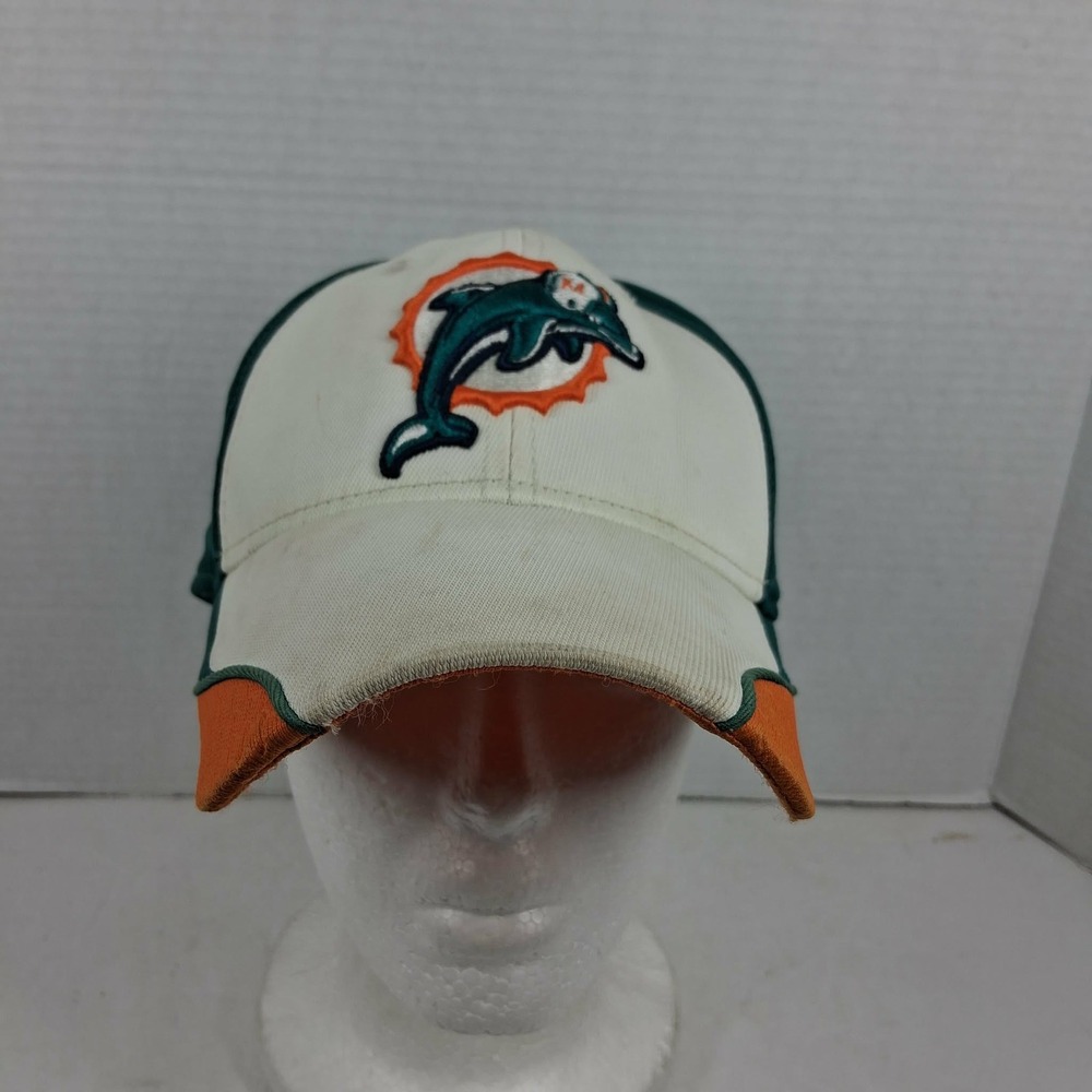 Miami Dolphins Reebok NFL Equipment Onfield Hat S/M Aqua White Orange Cap